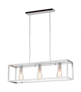 Industrial And Retro Hanging Pendant Chrome 3 Light , E27 - 1