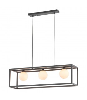 Industrial And Retro Hanging Pendant Grey 3 Light , E27 - 1