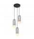 Modern Hanging Pendant Black 3 Light  with Black, White Shade, G9 - 1
