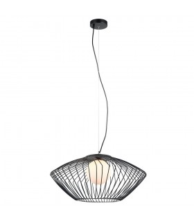 Modern Hanging Pendant Black 1 Light  with Black, White Shade, E27 - 2