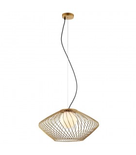 Modern Hanging Pendant Golden 1 Light  with Gold, White Shade, E27 - 2