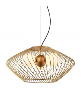 Modern Hanging Pendant Golden 3 Light  with Gold, White Shade, G9 - 1