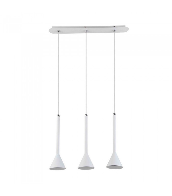 Modern Hanging Pendant White 3 Light  with White Shade LED, GU10 - 1