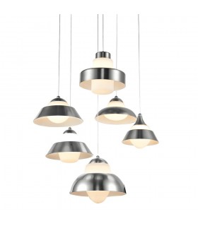 Modern LED Hanging Pendant Chrome, Warm White 3000K 2100lm - 1