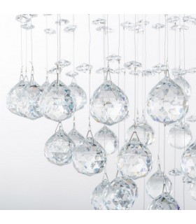 Classic Hanging Pendant Fixed Chrome 3 Light  with Crystal Shade, GU10 - 2