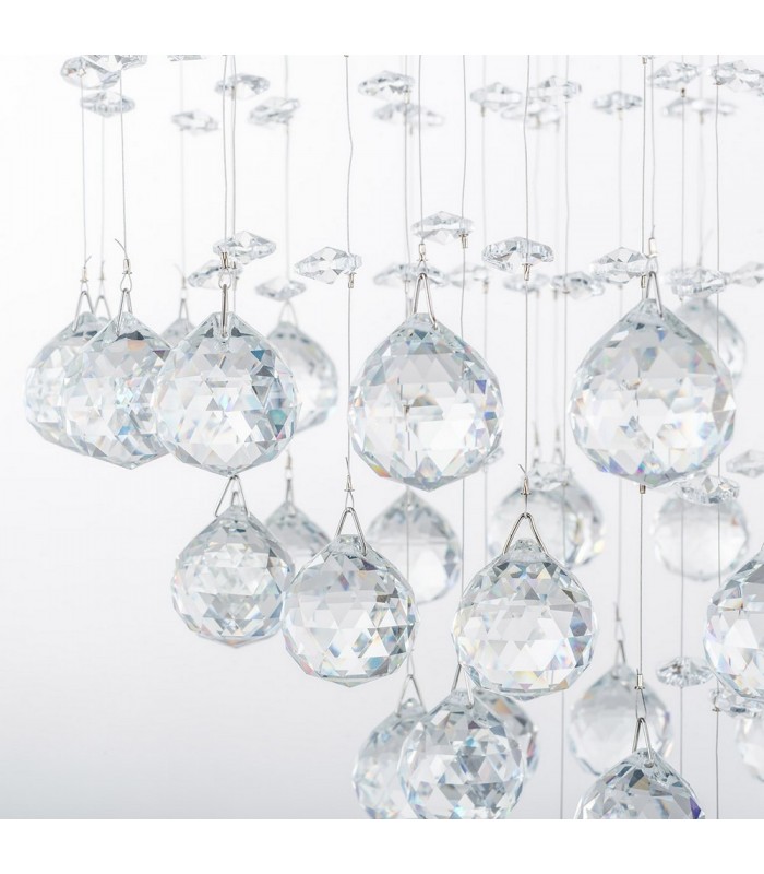 Classic Hanging Pendant Fixed Chrome 3 Light  with Crystal Shade, GU10 - 2