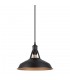 Industrial And Retro Hanging Pendant Black 1 Light  with Black, Gold Shade, E27 - 1