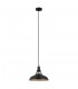 Industrial And Retro Hanging Pendant Black 1 Light  with Black, Gold Shade, E27 - 2