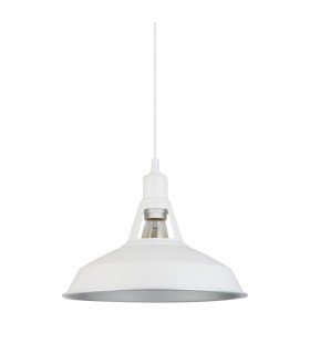 Industrial And Retro Hanging Pendant White 1 Light , E27 - 1