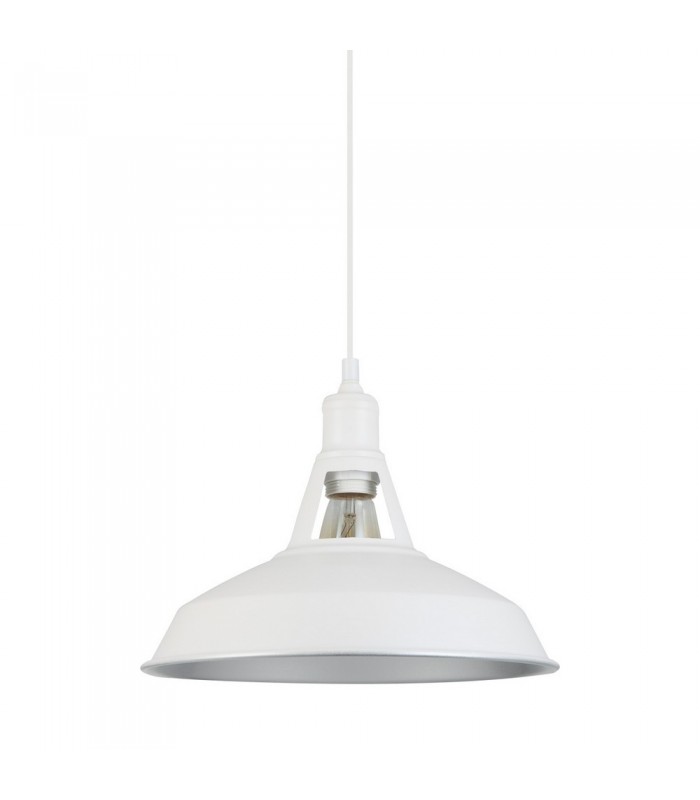 Industrial And Retro Hanging Pendant White 1 Light , E27 - 1