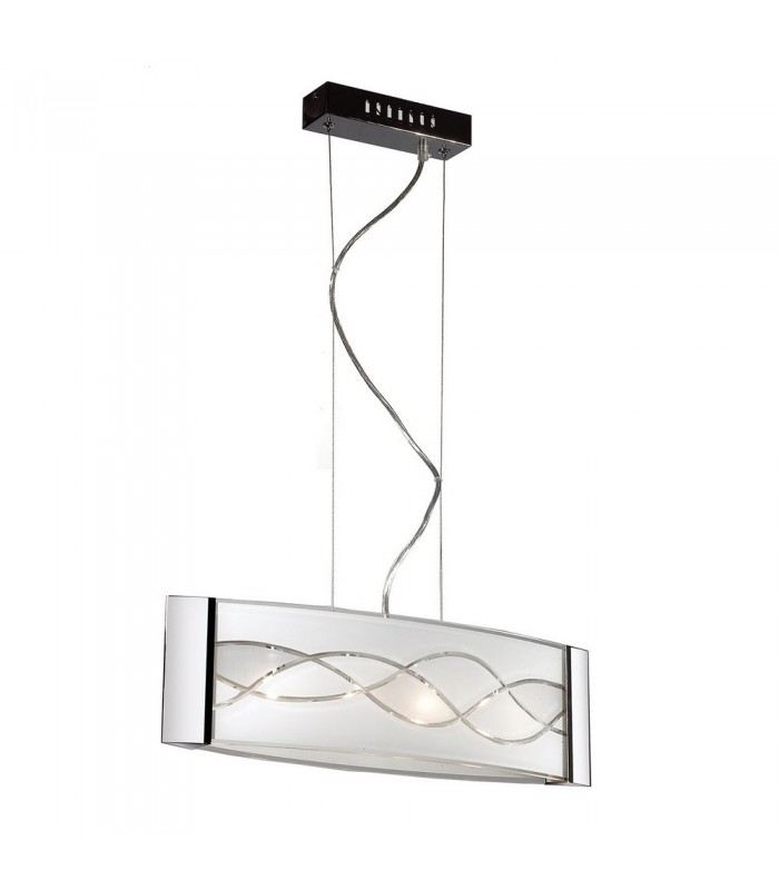 Modern Hanging Pendant Chrome 4 Light  with Clear Shade, G9 - 1