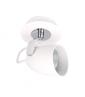 Modern Spotlights Chrome, White 1 Light  with White Shade, GU10 - 1