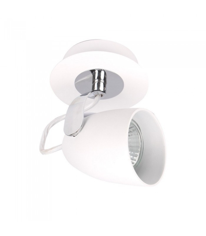 Modern Spotlights Chrome, White 1 Light  with White Shade, GU10 - 1