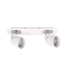 Modern Spotlights Chrome, White 2 Light  with White Shade, GU10 - 1