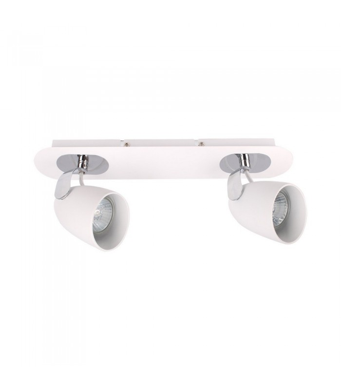 Modern Spotlights Chrome, White 2 Light  with White Shade, GU10 - 1