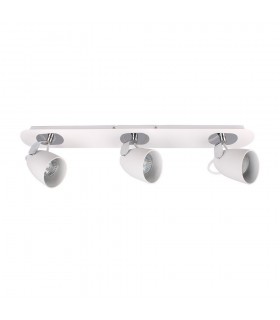 Modern Spotlights Chrome, White 3 Light  with White Shade, GU10 - 1