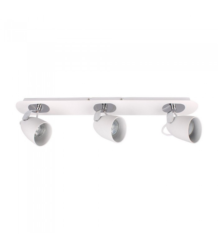 Modern Spotlights Chrome, White 3 Light  with White Shade, GU10 - 1