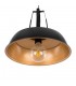 Modern Hanging Pendant Black 1 Light  with Black, Gold Shade, E27 - 3