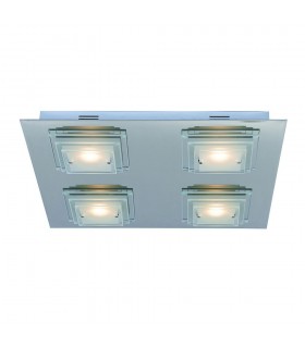 Modern LED Flush Ceiling Light Chrome, Warm White 3000K 1800lm - 1