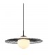 Modern Hanging Pendant Black 1 Light  with Black, White Shade, E27 - 1