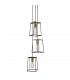 Modern Hanging Pendant Black Matt, Gold 3 Light  with Black Matt Shade, E27 - 1