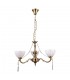 Stylized Chandeliers Golden 3 Light  with Milky, Glass Shade, E27 - 2