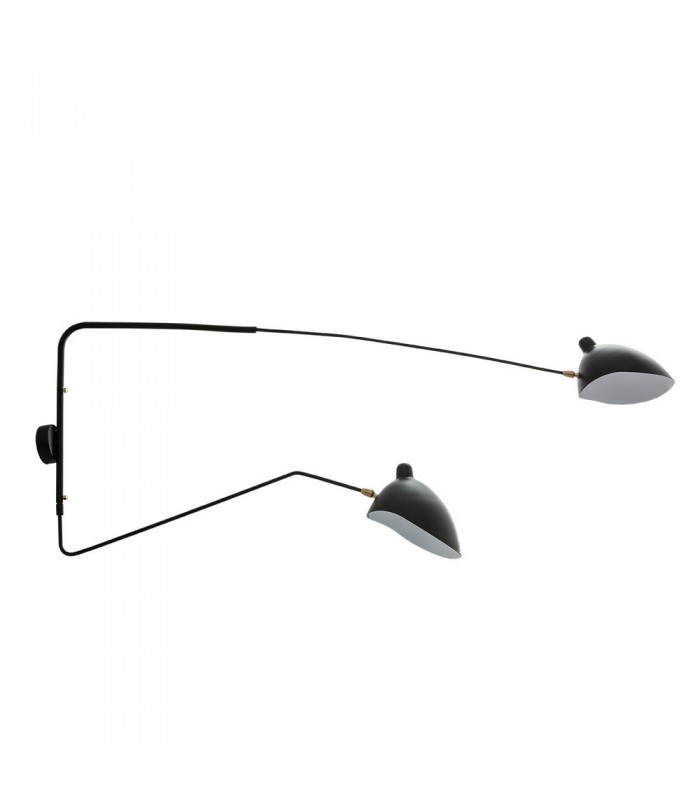 Industrial And Retro Wall Lamp Black 2 Light , E27 - 2
