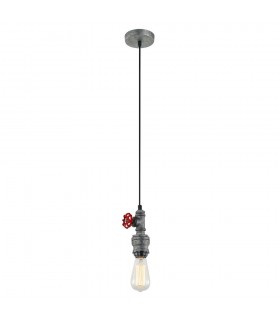 Industrial And Retro Hanging Pendant Grey 1 Light , E27 - 2