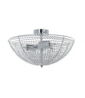 Modern Flush Ceiling Light Chrome 3 Light , E27 - 1