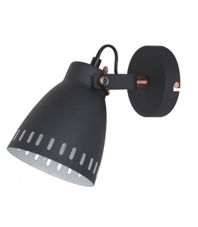 Industrial And Retro Wall Lamp Graphite, Red Copper 1 Light  with Graphite Shade, E27 - 1