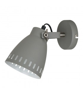 Industrial And Retro Wall Lamp Satin Grey 1 Light  with Grey Shade, E27 - 1