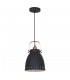 Industrial And Retro Hanging Pendant Graphite, Red Copper 1 Light  with Graphite Shade, E27 - 2