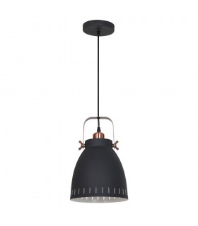 Industrial And Retro Hanging Pendant Graphite, Red Copper 1 Light  with Graphite Shade, E27 - 2