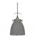 Industrial And Retro Hanging Pendant Satin Grey 1 Light  with Grey Shade, E27 - 1