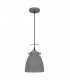 Industrial And Retro Hanging Pendant Satin Grey 1 Light  with Grey Shade, E27 - 2