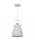Industrial And Retro Hanging Pendant White, Satin Nickel 1 Light  with White Shade, E27 - 2