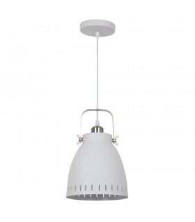 Industrial And Retro Hanging Pendant White, Satin Nickel 1 Light  with White Shade, E27 - 2