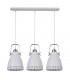 Industrial And Retro Hanging Pendant White, Satin Nickel 3 Light  with White Shade, E27 - 1