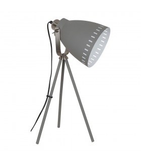 Industrial And Retro Floor Lamp Satin Grey 1 Light  with Grey Shade, E27 - 1