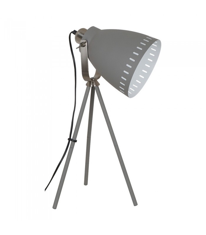 Industrial And Retro Floor Lamp Satin Grey 1 Light  with Grey Shade, E27 - 1