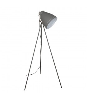 Industrial And Retro Floor Lamp Satin Grey 1 Light  with Grey Shade, E27 - 1