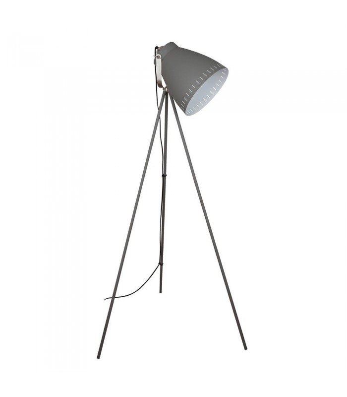 Industrial And Retro Floor Lamp Satin Grey 1 Light  with Grey Shade, E27 - 1