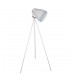 Industrial And Retro Floor Lamp White, Satin Nickel 1 Light  with White Shade, E27 - 1