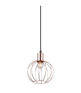 Industrial And Retro Hanging Pendant Black 1 Light  with Copper Shade, E27 - 1