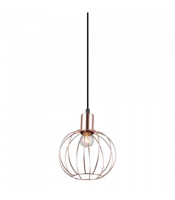 Industrial And Retro Hanging Pendant Black 1 Light  with Copper Shade, E27 - 1