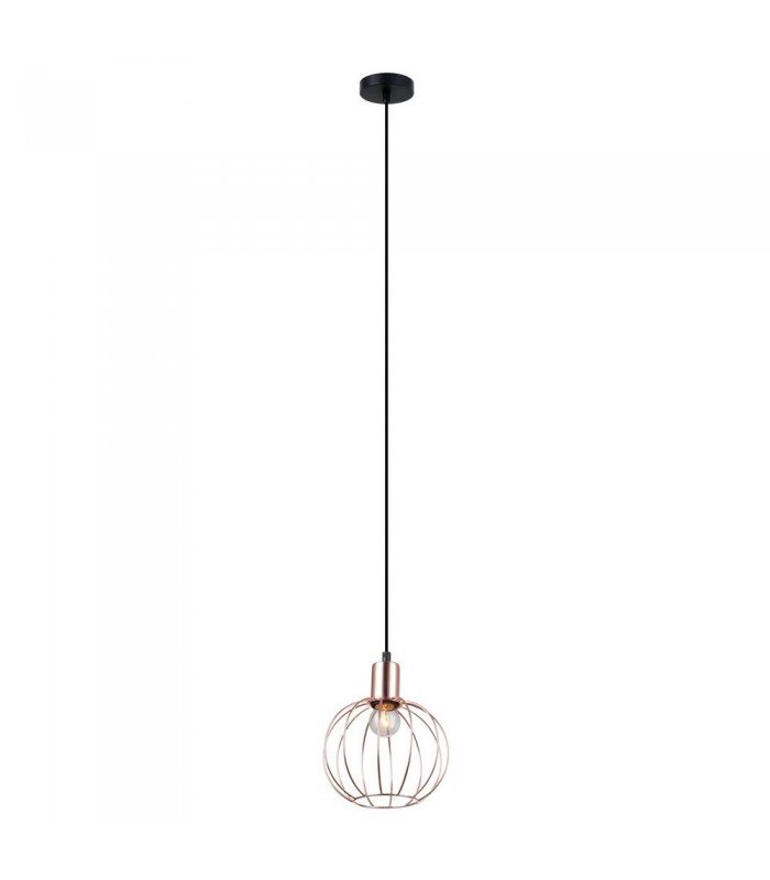Industrial And Retro Hanging Pendant Black 1 Light  with Copper Shade, E27 - 2