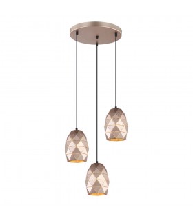 Modern Hanging Pendant Golden Champagne 3 Light , E27 - 1