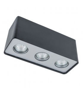Modern Surface Mounted Black 3 Light  LED, GU10 - 1