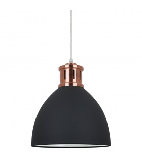 Industrial And Retro Hanging Pendant Graphite, Red Copper 1 Light  with Graphite Shade, E27 - 1
