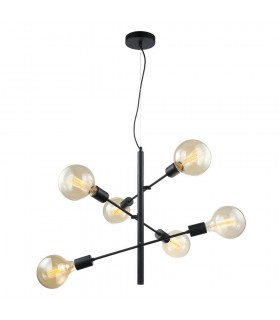 Modern Hanging Pendant Black 6 Light , E27 - 1